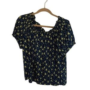Anthropologie Porridge Sailboat Design Stretch Top NWT